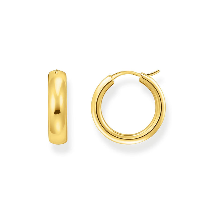 THOMAS SABO Medium-sized hoop earrings in chunky design gold