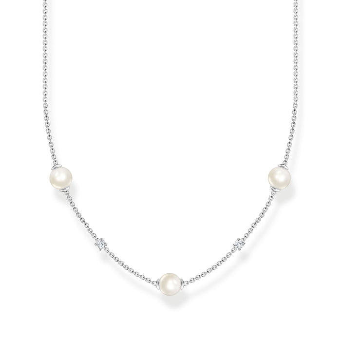 Thomas Sabo Necklace pearls and white stones silver