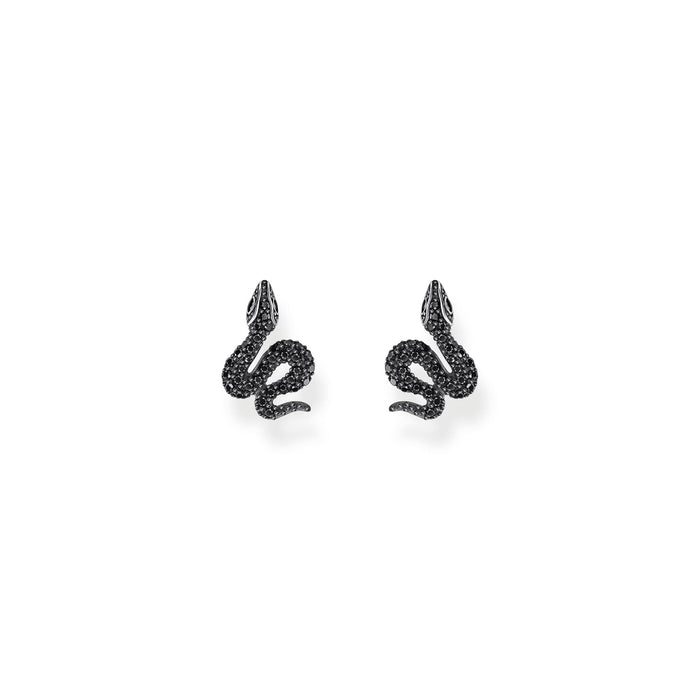 THOMAS SABO Snake small ear studs with black zirconia