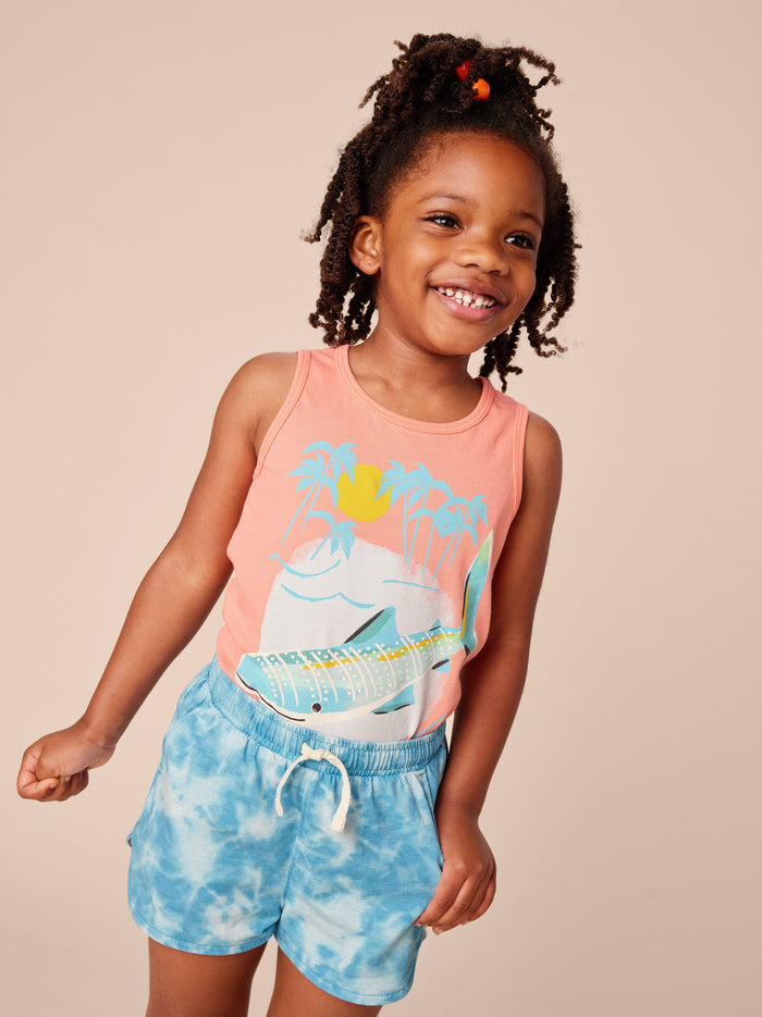 Tie Waist Printed Shorts