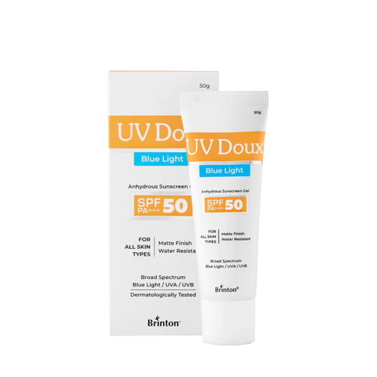UV Doux Blue Light Anhydrous Sunscreen Gel SPF 50 PA+++, 50gm