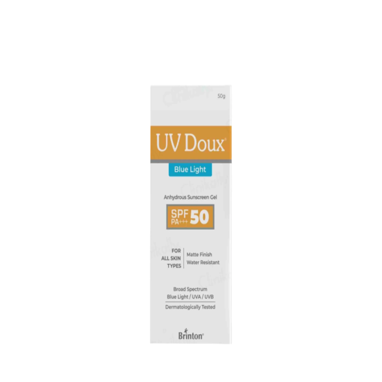 UV Doux Blue Light Anhydrous Sunscreen Gel SPF 50 PA+++, 50gm