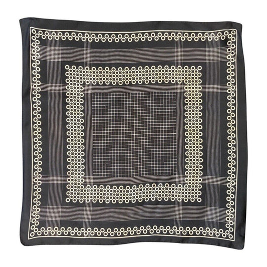 VINTAGE 60s 70s BLACK AND WHITE GEOMETRIC MOD SCARF
