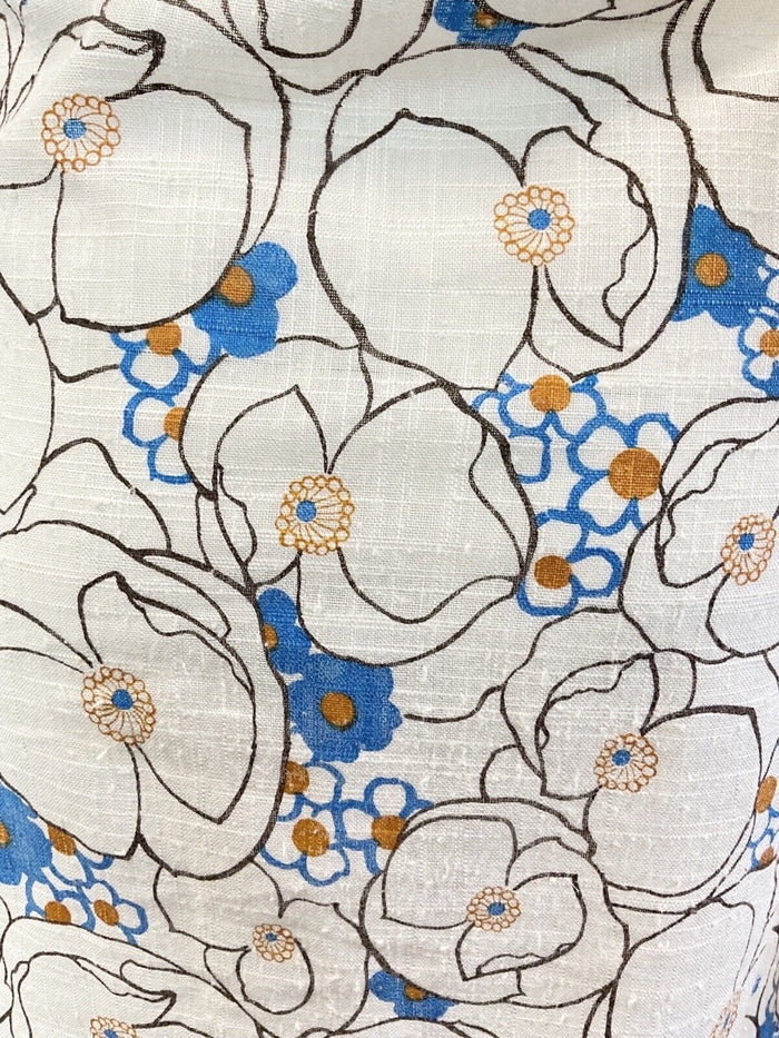 VINTAGE 60s 70s CREAM BLUE BLACK FLORAL PSYCHEDELIC MOD SLEEVELESS DRESS 8 10