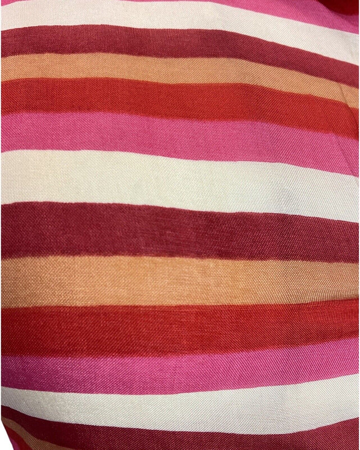 VINTAGE 60s 70s PINK RED GOLD STRIPED MOD DAGGER COLLAR SHIRT 8