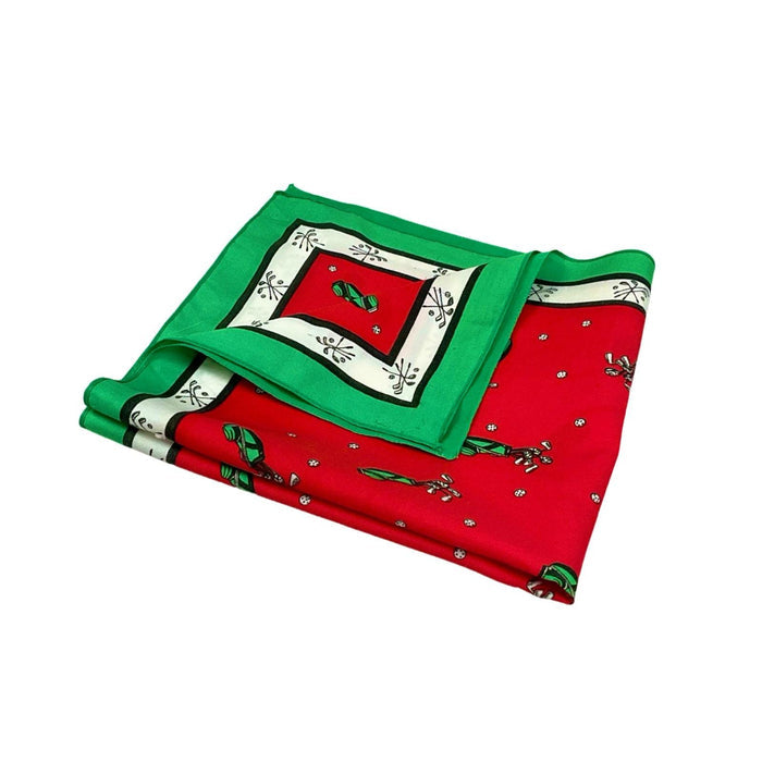 VTG 60S 70S RED GREEN BLACK WHITE GOLF KIT BALL SPORT NOVELTY PRINT SCARF