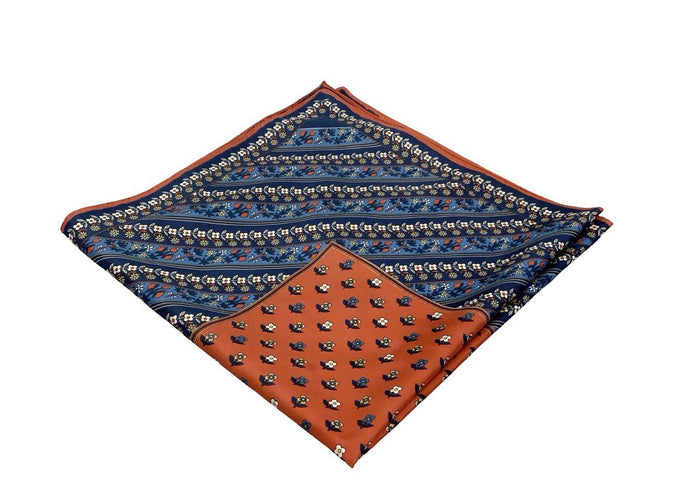 VTG 60S 70S RED WHITE BLUE BEIGE FLORAL FOLK  BOHO STRIPED SCARF