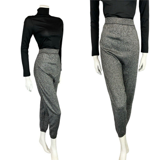 VTG 70S YESSICA DISCO SILVER SPARKLY STUDIO 54 3/4 STRETCHY PANTS TROUSERS 16