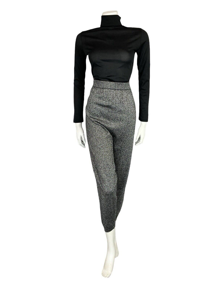 VTG 70S YESSICA DISCO SILVER SPARKLY STUDIO 54 3/4 STRETCHY PANTS TROUSERS 16