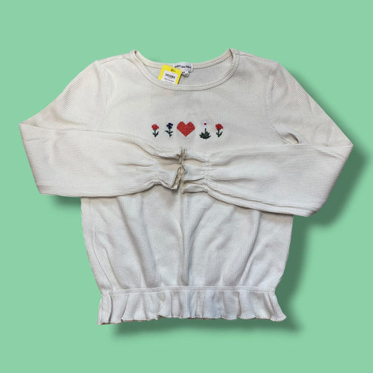 white Miles The Label cross stitchd, 6Y