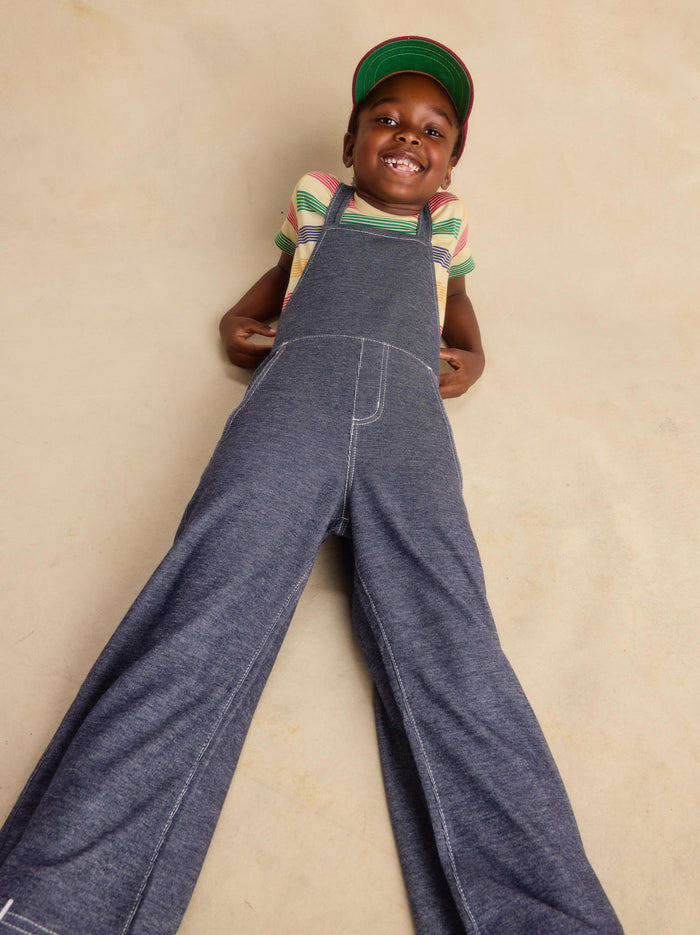Wide Leg Denim-Like Overalls