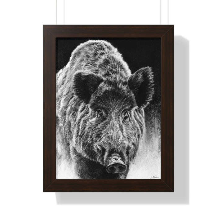 "Wild Boar" Framed Paper Print.