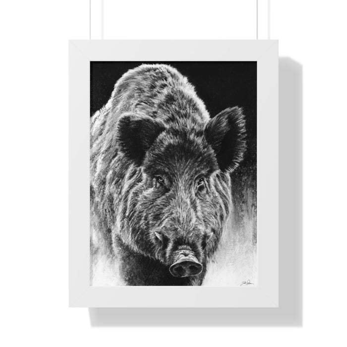 "Wild Boar" Framed Paper Print.