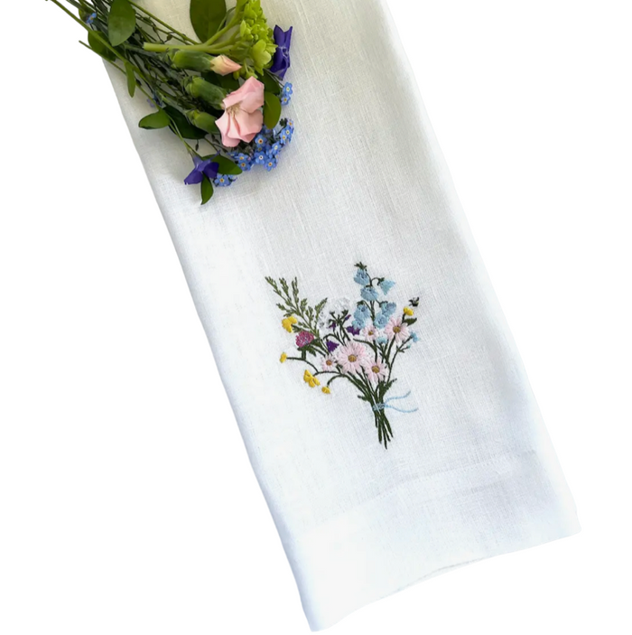 Wildflower Bouquet Linen Towel