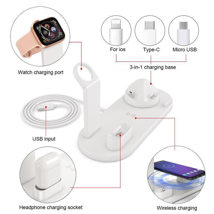 Wireless 4 in 1 Charging Station | Smart Charger Dock