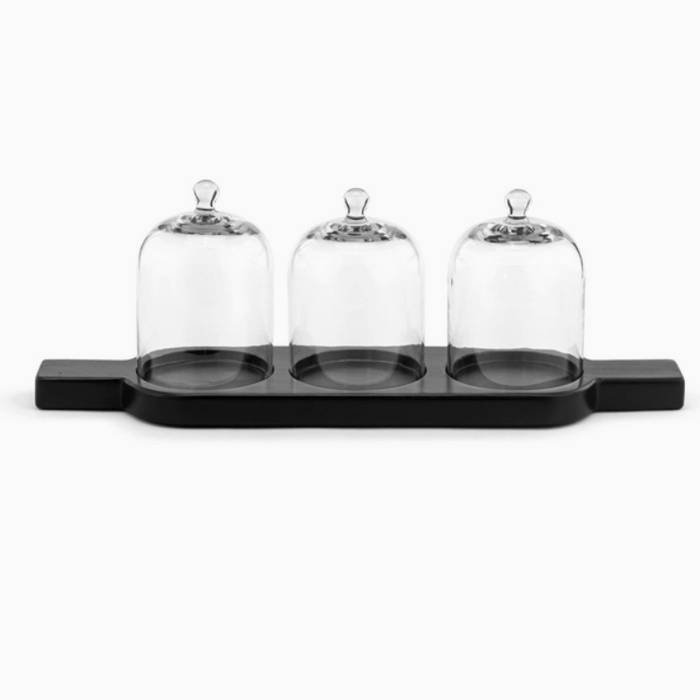 Wood Tray with Cloche
