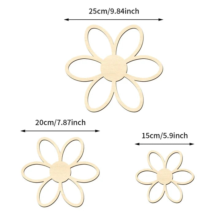 Wooden Daisy Wall Decals