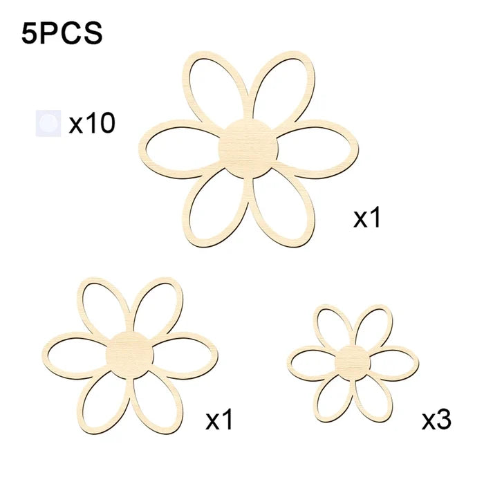 Wooden Daisy Wall Decals
