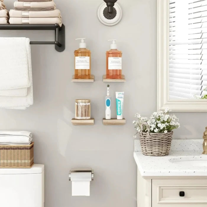 Wooden Floating Shelves (4-pack)