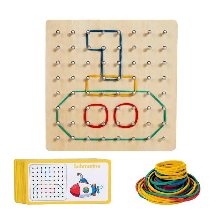 Wooden Geoboard (3 years and up)