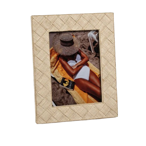 Woven Raffia Photo Frame