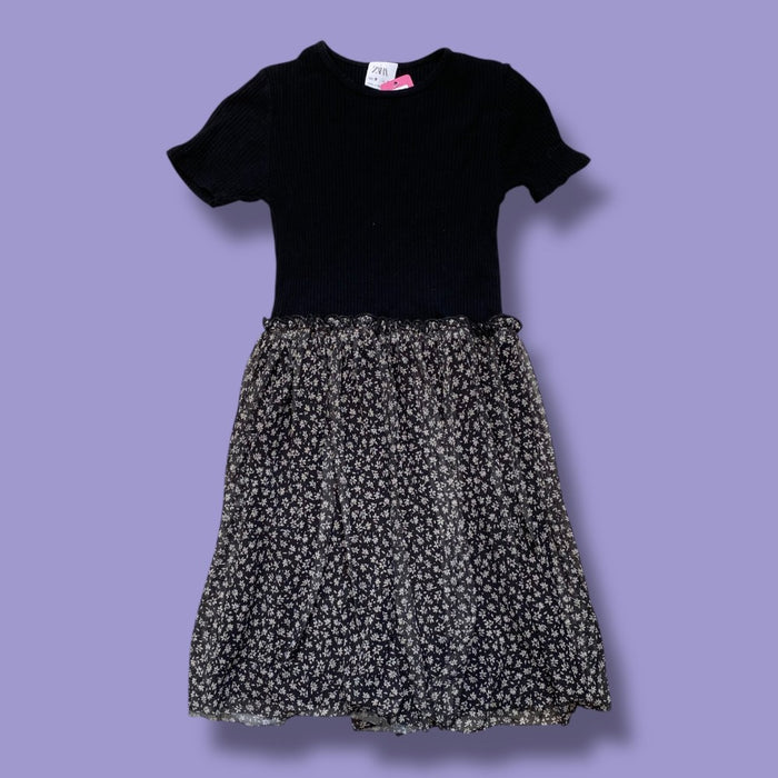zara black ribbed dress 9y