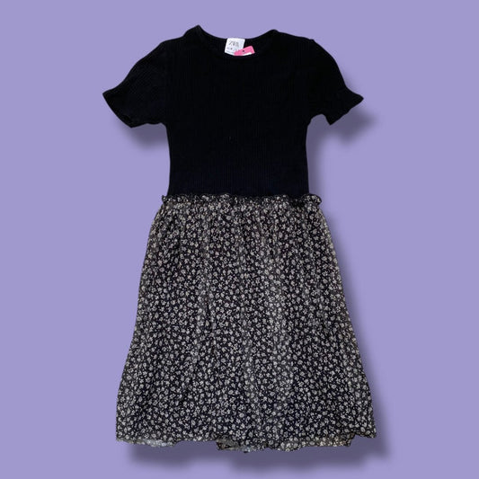 zara black ribbed dress 9y