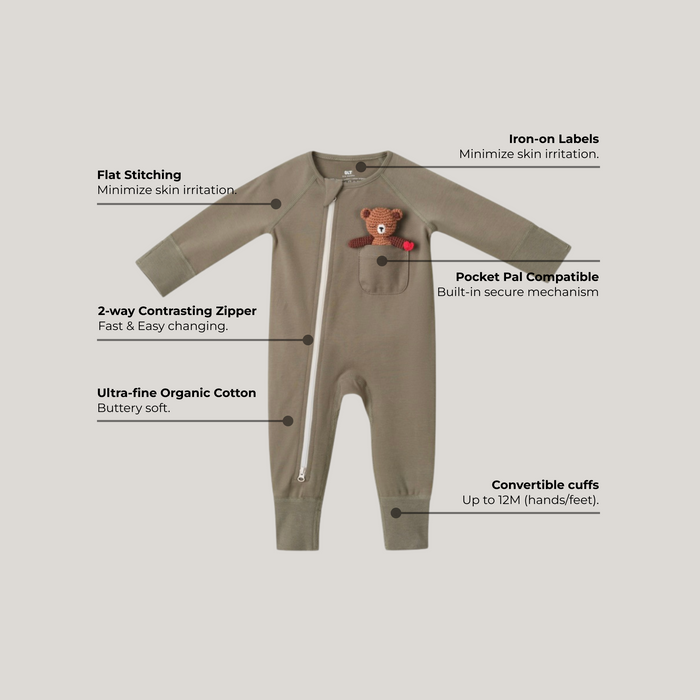 Zip Romper in Chestnut